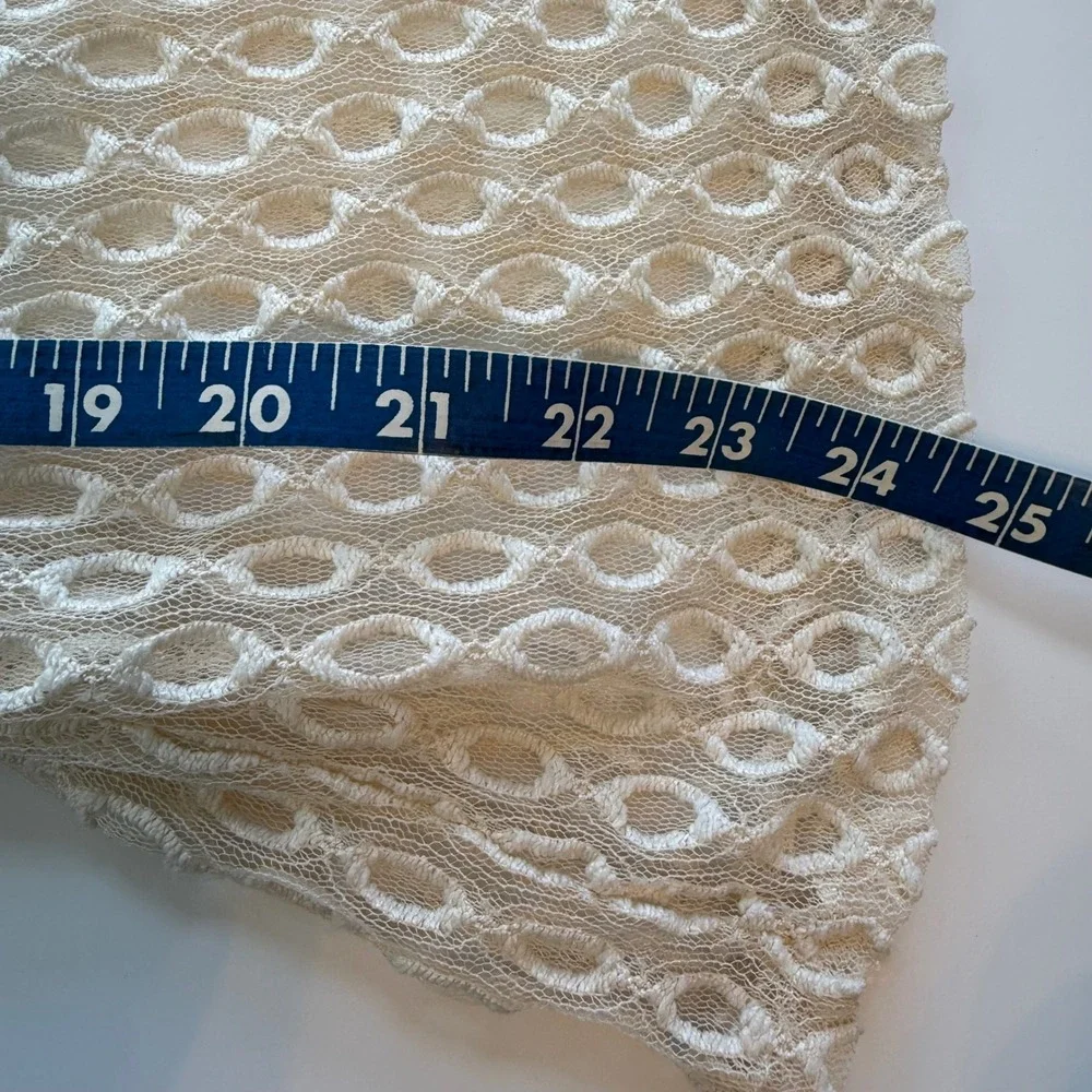 Zara Lace Blouse Cream Puff Sleeve Sheer Textured‎ Boho Peasant Coquette Top S